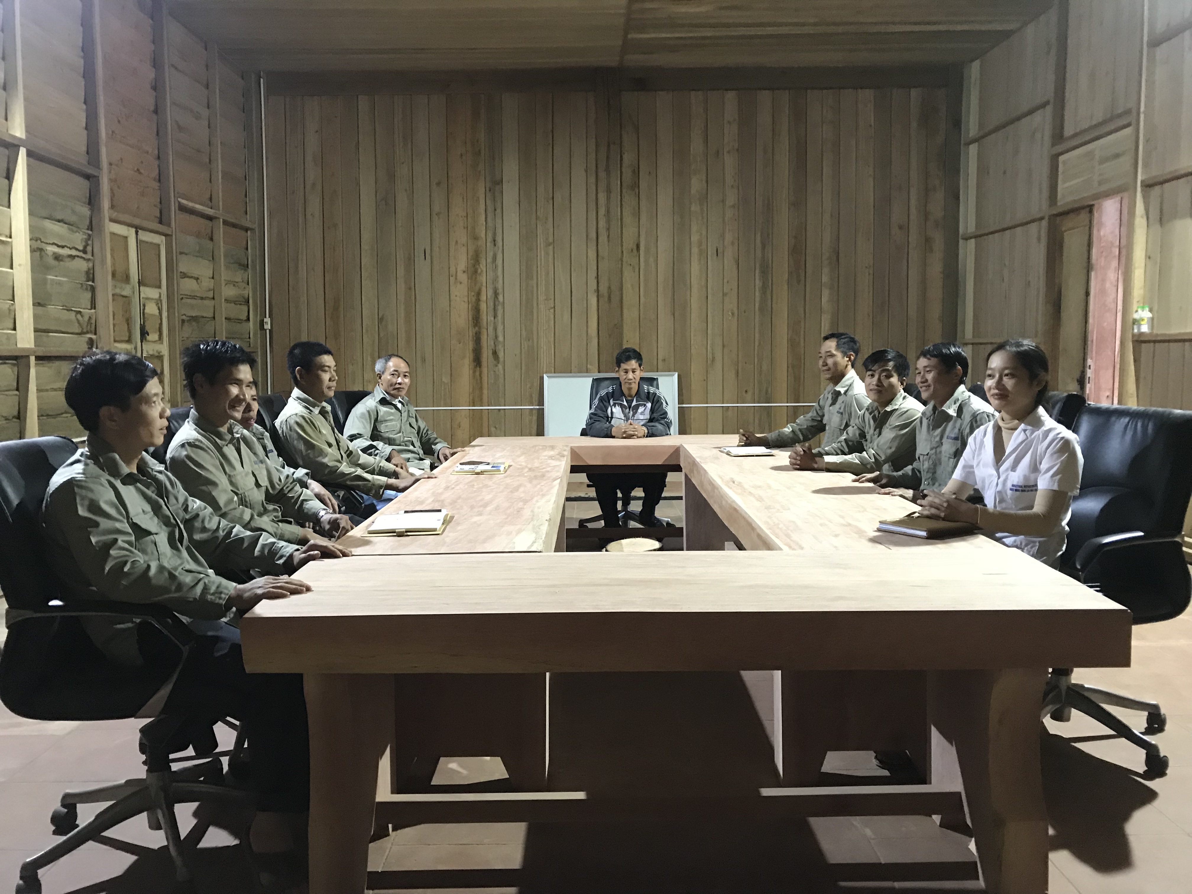 Having a meeting with our people in Laos